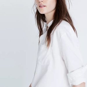 Drapey Oversized Boyshirt in Pure White